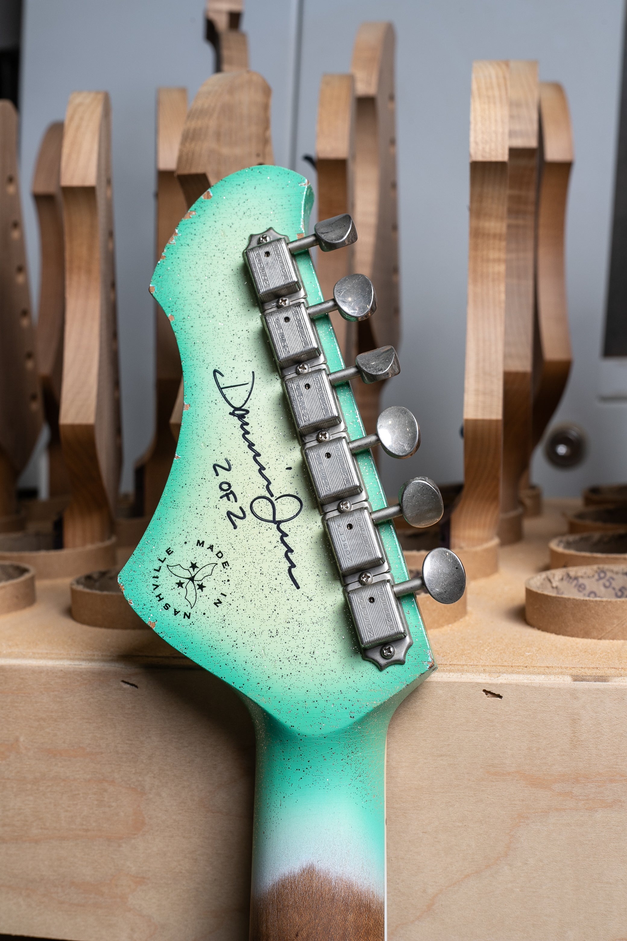 Novo Signature Solus F1 in Seafoam Silvertone Burst – Novo Guitars