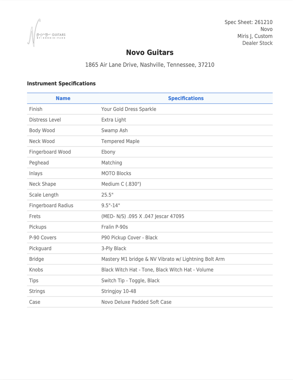 MIRIS J - Custom - Your Gold Dress Sparkle | Dealer Stock