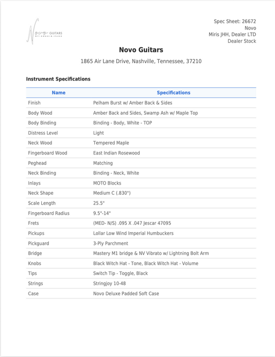 MIRIS J - Dealer LTD - Pelham Burst | Dealer Stock